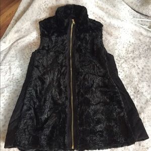 Marc New York Black Faux Fur Vest